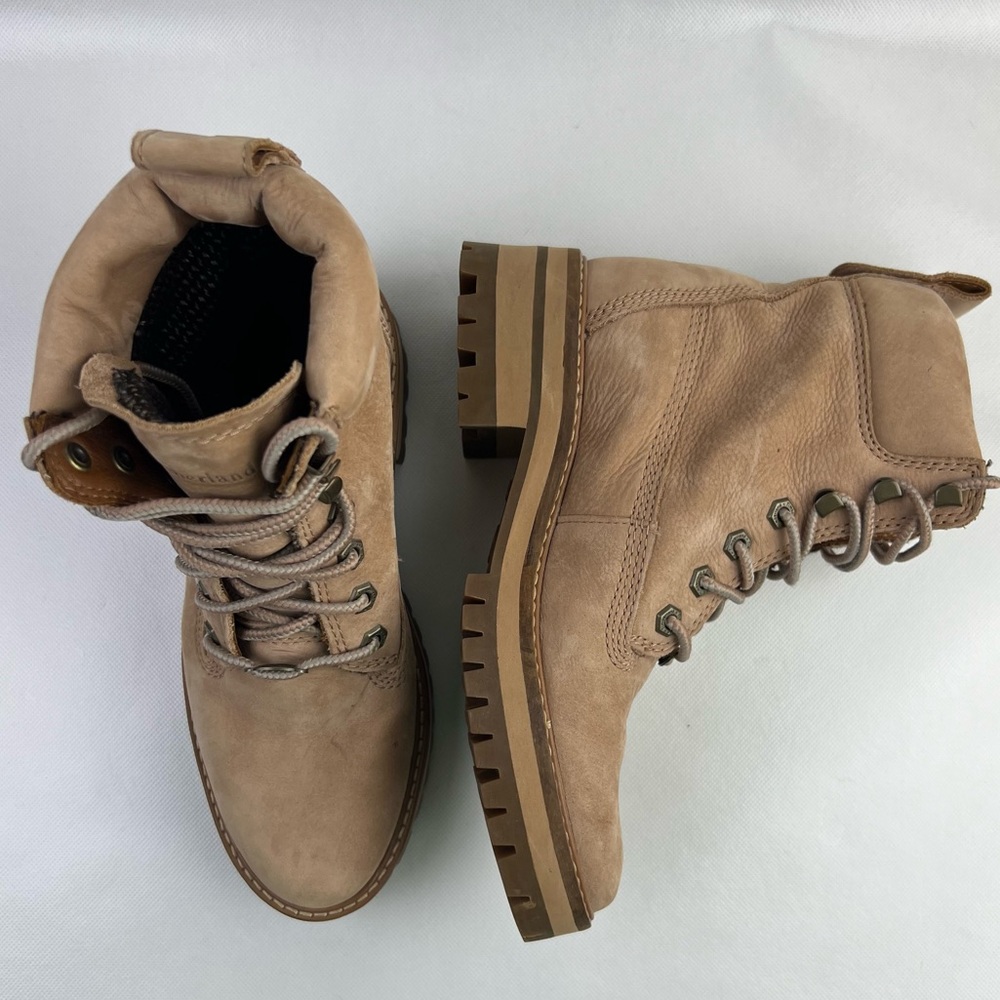 Timberland Women Tan Courmayeur Valley Leather High Top Boots Size 6.5